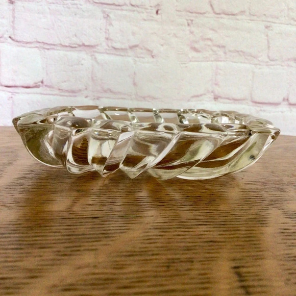 Vintage Clear Swirl Glass Square Ashtray - Picture 4 of 6